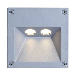 LED Außenwandleuchte Rectangle 2-flammig Silber Aluminium