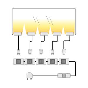 Lampe clip LED Glow (5 éléments) Blanc chaud
