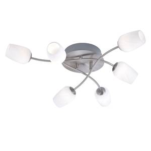 LED-plafondlamp Anastasia glas/staal - Aantal lichtbronnen: 6