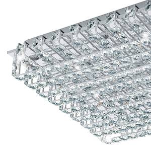 Plafonnier LED Lonzaso Cristal / Aluminium - Largeur : 49 cm