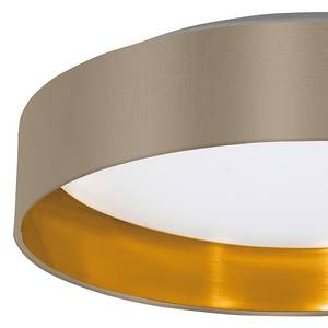 LED-Deckenleuchte Maserlo IV Webstoff / Kunststoff - 1-flammig - Taupe / Gold