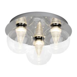 LED-Deckenleuchte Metropolis Spiral Glas / Stahl - 3-flammig - Chrom