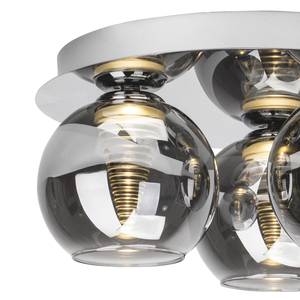 LED-plafondlamp Metropolis Spiral glas/staal - 3 lichtbronnen - Zwart/chroomkleurig