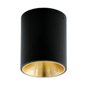 LED-plafondlamp Polasso V aluminium/kunststof - 1 lichtbron - Zwart/goudkleurig