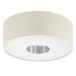 LED-plafondlamp Romao linnen / kunststof - 1 lichtbron - Crème - Diameter: 35 cm