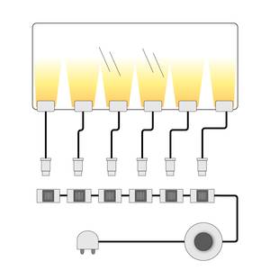 Éclairage LED pour tablettes Paxton Lot de 6 - Blanc froid