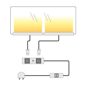 LED-vitrinekastverlichting Brook (2-delige set) - wit