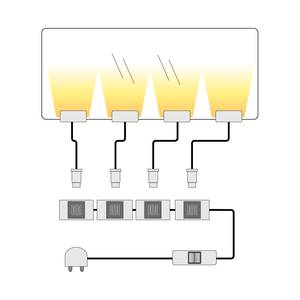 LED-Glaskantenbeleuchtung Dalvik 4er-Set - Kalt Weiß