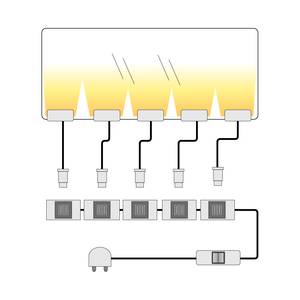 Luci LED per ripiani vetro Karlsburg set da 5