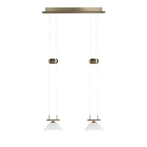LED-hanglamp Alessia oud messing/metaal 2 lichtbronnen
