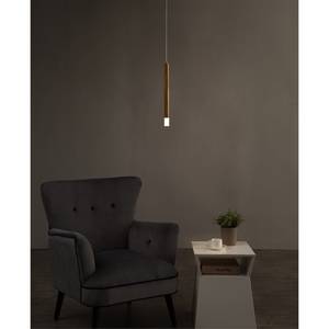 LED-hanglamp Cheia plexiglas/massief eikenhout