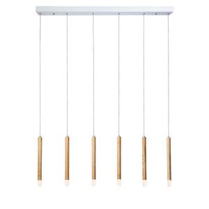 LED-hanglamp Cheia plexiglas/massief eikenhout