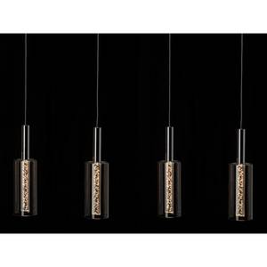 Suspension LED Elegance 4 ampoules Métal Argenté