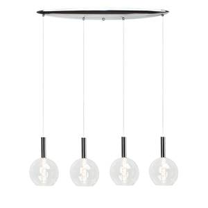 Suspension LED Elegant 4 ampoules Métal Argenté