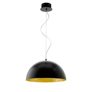 Hanglamp Gaetano staal - 1 lichtbron - Zwart/goudkleurig