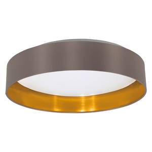 LED-plafondlamp Maserlo IV geweven stof/kunststof - 1 lichtbron - Cappuccinokleurig/Goudkleurig