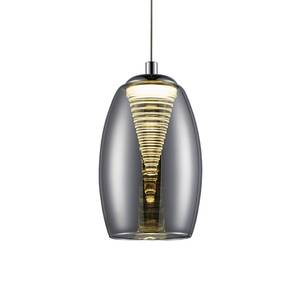 Suspension LED Metropolis Spiral I Verre / Acier - 1 ampoule - Noir / Chrome