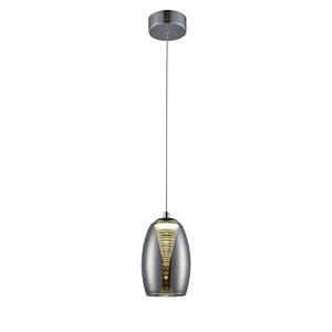 LED-hanglamp Metropolis Spiral I glas/staal - 1 lichtbron - Zwart/chroomkleurig