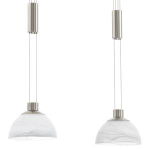 Suspension LED Montefio II Verre albâtre / Acier inoxydable - 3 ampoules