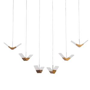 LED-hanglamp Nufaru plexiglas/massief eikenhout