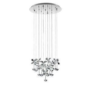 LED-Pendelleuchte Pianopoli Kristallglas / Edelstahl - Durchmesser Lampenschirm: 50 cm