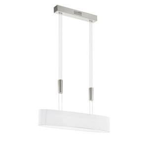 LED-Pendelleuchte Romao II Leinen / Stahl - Weiß - Flammenanzahl: 4