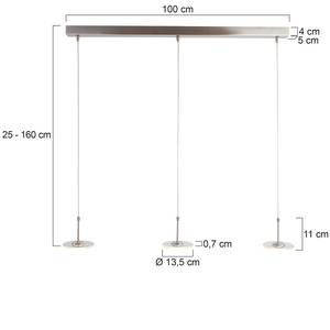 LED-hanglamp Santander 3 lichtbronnen mat nikkelkleurig