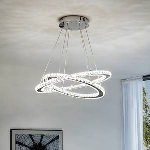 LED-Pendelleuchte Varrazo Kristallglas / Stahl - 1-flammig