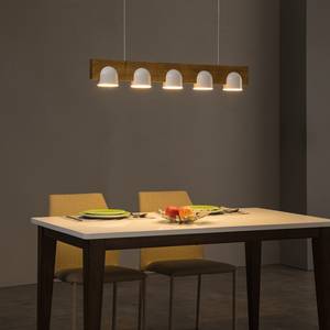 LED-hanglamp Vica ijzer/massief eikenhout