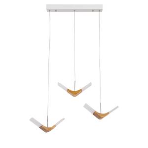 LED-hanglamp Nufaru plexiglas/massief eikenhout
