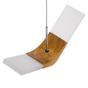 LED-hanglamp Nufaru plexiglas/massief eikenhout