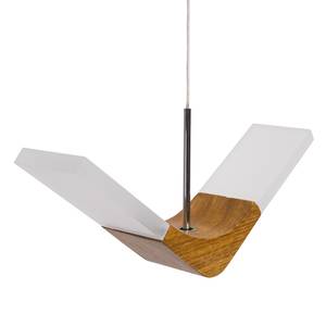 LED-hanglamp Nufaru plexiglas/massief eikenhout