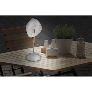 LED-Solar-Außen-Tischleuchte 1-flammig Weiß Metall