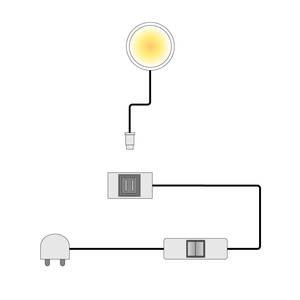 LED-Spotbeleuchtung Structura Weiß - Afrikanische Wenge Dekor