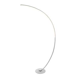 LED-Stehleuchte Curve Metall/Silikon Silber Satin