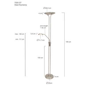 LED-Stehleuchte Mexlite 2-flammig Nickel matt