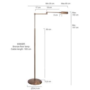 LED-Stehleuchte Perpetua 1-flammig Messing brüniert