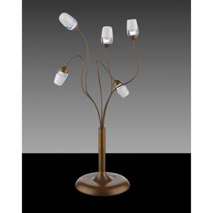 LED-Tischleuchte Sara Tress Acrylglas / Metall - 5-flammig - Vintage Braun