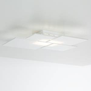 LED-wand- en plafondlamp Ouadrifoglio glas/staal wit 1 lichtbron