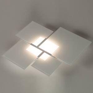 Applique murale/plafond LED Ouadrifoglio Verre / Acier Blanc 1 ampoule