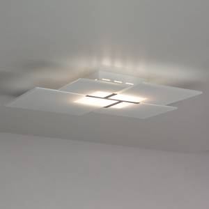 Applique murale/plafond LED Ouadrifoglio Verre / Acier Blanc 1 ampoule