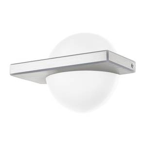 LED-wandlamp Boldo kunststof / aluminium - 1 lichtbron - Aluminiumkleurig/wit