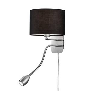 LED-Wandleuchte Metall Matt Nickel 2-flammig - Afrikanische Wenge Dekor