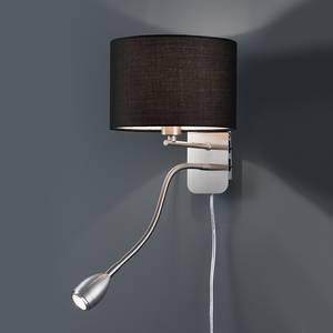 LED-Wandleuchte Metall Matt Nickel 2-flammig - Afrikanische Wenge Dekor