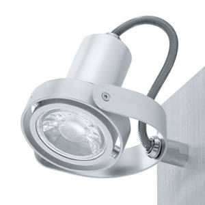 Spot mural LED Novorio Aluminium - 1 ampoule - Aluminium - Aluminium