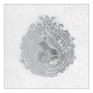 Toile Grenouille royale Multicolore - Blanc - Fibres naturelles - 40 x 40 x 4 cm