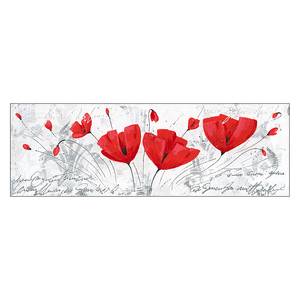 Toile red poppy III Multicolore - Blanc - Fibres naturelles - 120 x 40 x 4 cm