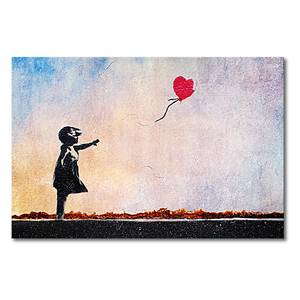 Foto op canvas Banksy No. 14 canvas - beige/zwart