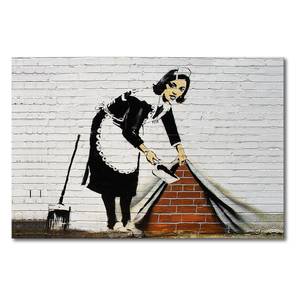 Leinwandbild Banksy No.19 Leinwand - Weiß / Schwarz