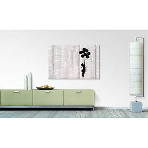 Foto op canvas Banksy No. 3 canvas - lichtgrijs/zwart